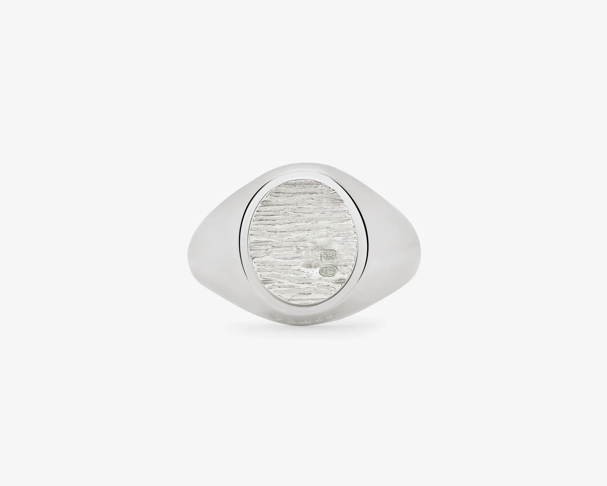 Oval Bark Signet Ring