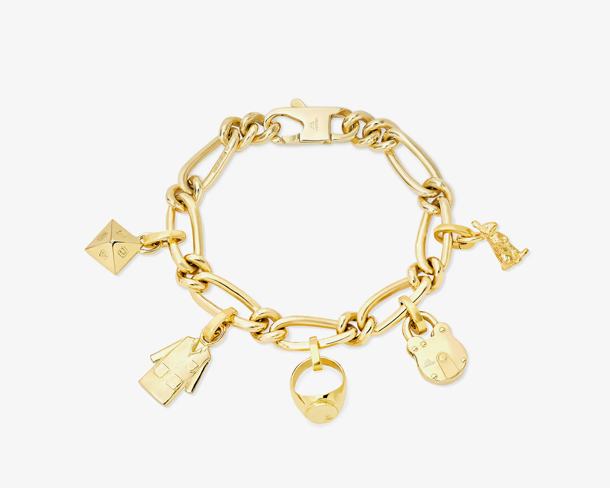 Vintage Louis Vuitton Yellow Gold Link Bracelet w/ Charms